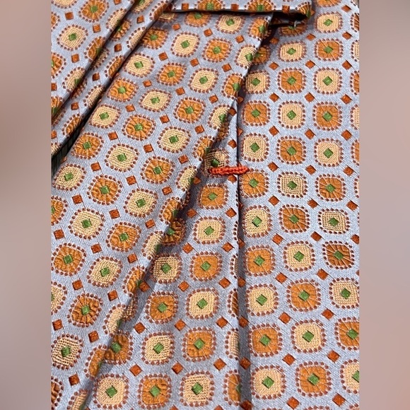 Ermenegildo Zegna Tie Made in Italy 100% Silk Pastel Geometric Sunburst EUC - Picture 9 of 13